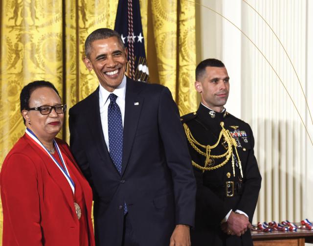 Dr. Shirley Ann Jackson with President Obama