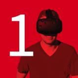 Man wearing virtual reality headset