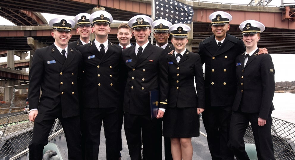 Group of ROTC Navy Rensselaer Students