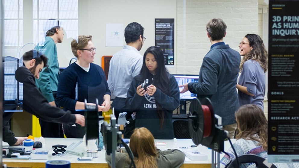 Students working in lab