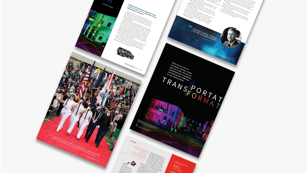 Pages from the fall 2019 magazine 