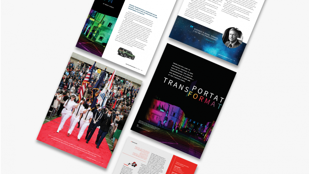 Pages from the fall 2019 magazine