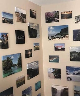 Heather Wyld's staircase photo collage walls 