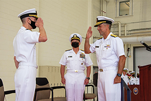 Vice Adm. Dean Peters and Vice Adm. Carl Chebi